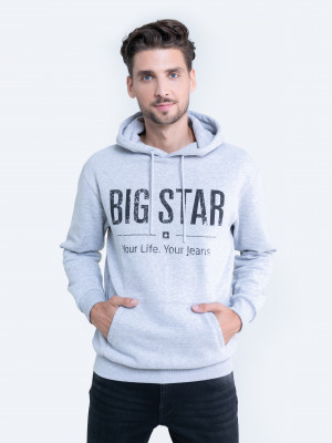Big Star Mikina s kapucí 154553 Grey Knitted-901
