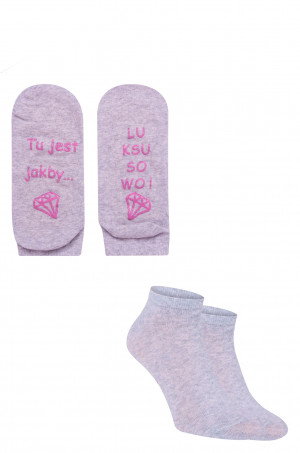 Dámské ponožky s nápisem YO! SK-62, ABS 35-38 směs barev 35-38