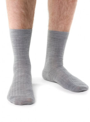 Pánské žebrované ponožky Steven art.130 Merino czarny 44-46