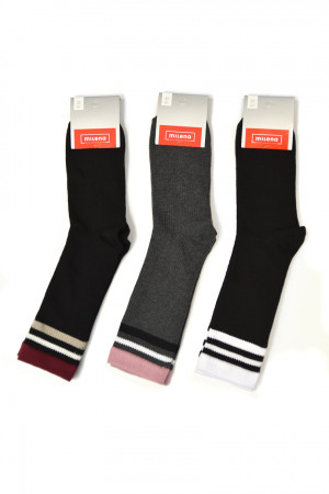 Ponožky s pruhovanou strukturou a proužky směs barev 37-41
