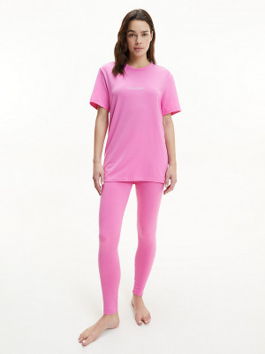 Dámský vrchní pyžamový díl QS6756E - TO3 - Hollywood růžová - Calvin Klein růžová