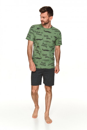 Pánské pyžamo 2728 LUKA S-XL Zelená