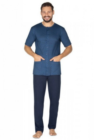 Regina 600 Pánské pyžamo plus size XXL tmavě modrá