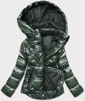 Zelená dámská bunda s kapucí (B8007-10) zelená S (36)