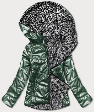 Oboustranná zelená dámská bunda s kapucí (B9793-10) zelená S (36)