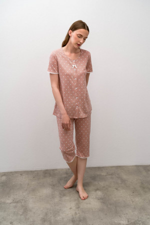Vamp - Dvoudílné dámské pyžamo 16017 - Vamp losos s