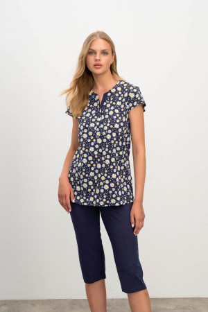 Vamp - Dvoudílné dámské pyžamo 16206 - Vamp modré moře s