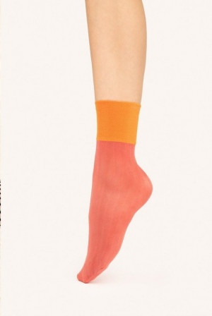 Dámské ponožky Fiore G 1130 Granny Chic 20 den MINT-PINK univerzální