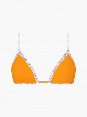 Vrchní díl plavek KW01604 ZEG oranžové - Calvin Klein S oranžová a bílá