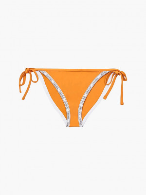 Spodní díl plavek KW01711 ZEG oranžové - Calvin Klein S oranžová a bílá