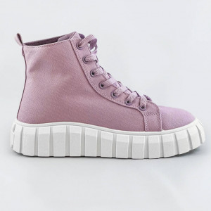 Šněrovací boty ve vřesové barvě z imitace semiše (XA060) fialová XL (42)