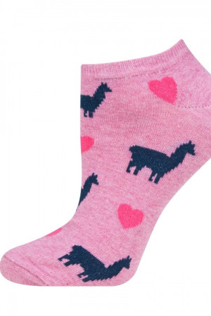 Vzorované ponožky GOOD STUFF - Lama růžová 35-40