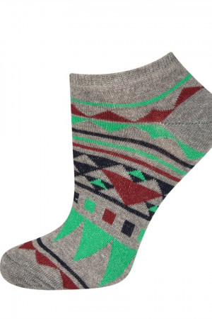 Ponožky s barevnými vzory SOXO šedozelená 35-40