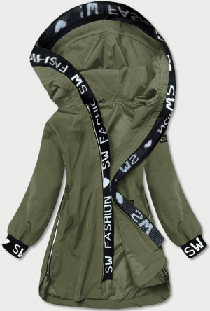 Jednoduchá dámská bunda v khaki barvě (B8018-11) khaki S (36)