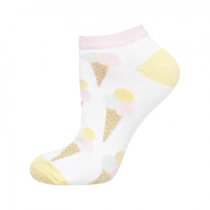 Vzorované ponožky GOOD STUFF - Zmrzlina bílá/žlutá 35-40