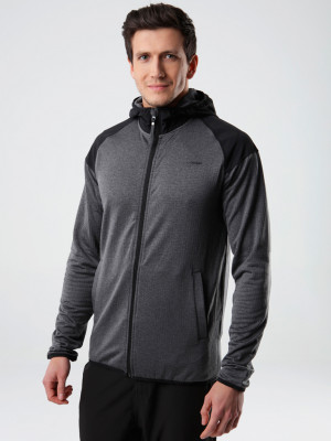 MOET pánský sportovní svetr černá žíhaná | šedá - Loap