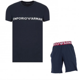 Pánské pyžamo krátké - 111573 2R516 00135 - tm.modré - Emporio Armani  M tm.Modrá