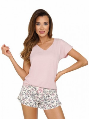 Donna Aria 1/2 růžové Dámské pyžamo XL Růžová/vzor