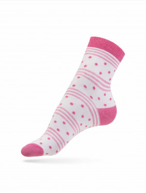 Dámské ponožky 373 CLASSIC - ESLI růžová a bílá