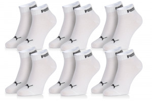 Puma 6Pack Ponožky Basic Quarter White