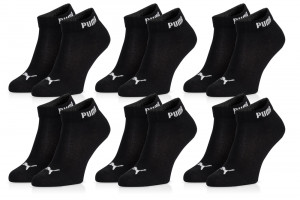 Puma 6Pack Ponožky Basic Quarter Black