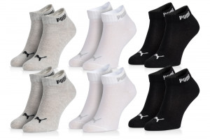 Puma 6Pack Ponožky Basic Quarter Grey/White/Black