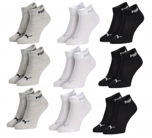 Puma 9Pack Ponožky Basic Quarter Grey/White/Black