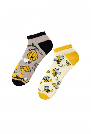 Ponožky Spox Sox Včely a med 36-46 vícebarevné 36-39