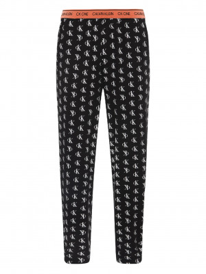 Pánské  kalhoty na spaní -  NM1869E 4ZR - černá s potiskem - Calvin Klein