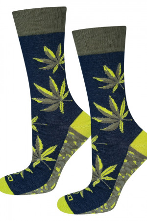 Ponožky SOXO ve sklenici - Marihuana  zelená