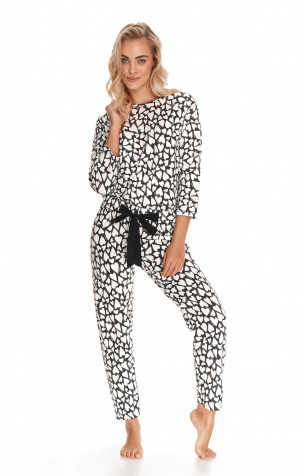 Dámské pyžamo Taro Milano 2765 3/4 S-XL Z'23 černá a bílá