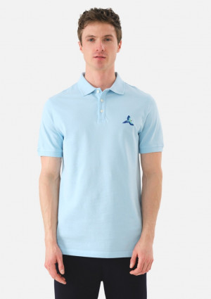 Pánské tričko John Frank JFTPOLO18-MACAW L Sv. modrá