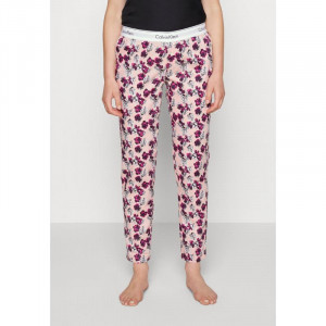 Dámské pyžamové kalhoty QS6158E 1F7 - meruňková/kytičky - Calvin Klein