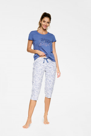 Dámské pyžamo Narine 39608-50X Modrá a šedá - Henderson Ladies