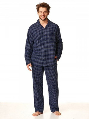 Key MNS 429 B22 Pánské pyžamo plus size 3XL tmavě modrá