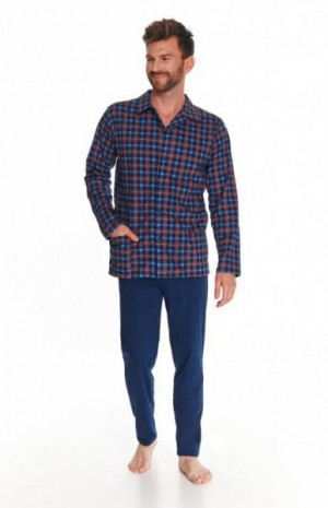 Taro Richard 2637 Z'23 Pánské pyžamo + plus size 5XL tmavě modrá
