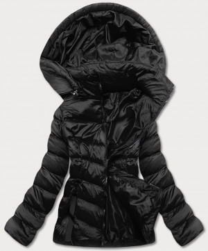 Černá dámská bunda s kapucí pro přechodné období (5M786-392) černá S (36)