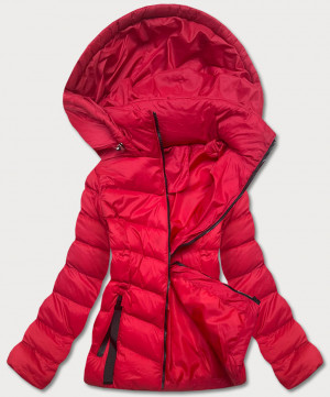 Červená dámská bunda s kapucí pro přechodné období (5M786-270) červená S (36)
