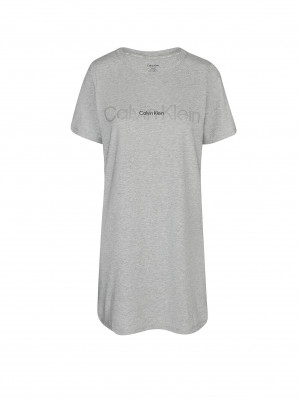 Dámská noční košile QS6896E P7A  šedá - Calvin Klein šedá