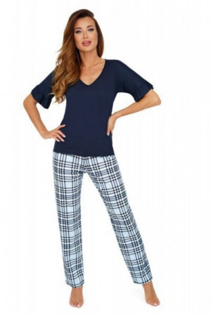 Donna Loretta tmavě modrá dlouhé kalhoty Dámské pyžamo 36/S