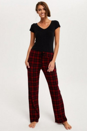 Italian Fashion Ordesa dl.k. Dámské pyžamové kalhoty XL vzor/červená