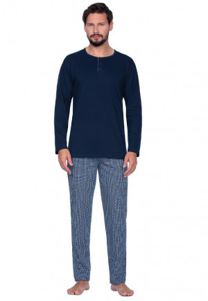 Pánské pyžamo 429 - Regina modrá-vzor 3XL
