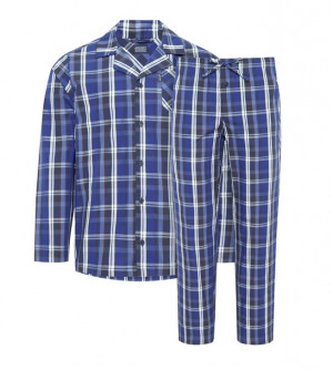 Pánské pyžamo 50091 56C karo - Jockey káro - modrá