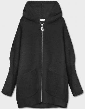 Černý přehoz přes oblečení ála alpaka s kapucí (B6007) černá S (36)