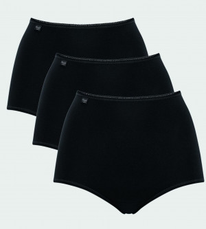 Dámské kalhoty Sloggi 24/7 Cotton Maxi C3P černé BLACK