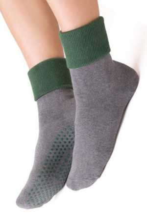 Steven abs 126 šedo-zelené froté Dámské ponožky 38/40 šedá