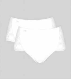Dámské kalhotky Sloggi Pure Sense Luxe Maxi C2P bílé WHITE