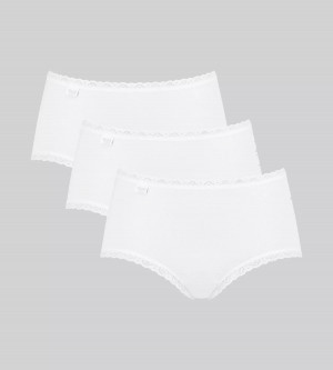 Dámské kalhotky Sloggi 24/7 Cotton Lace Midi C3P bílé WHITE