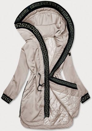 Béžová dámská bunda s ozdobnou lemovkou (B8139-51) Béžová S (36)
