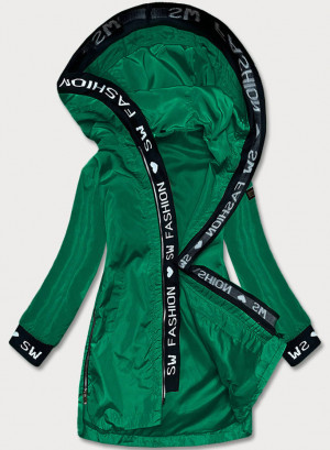 Tenká zelená dámská bunda s ozdobnou lemovkou (B8145-10) zielony S (36)